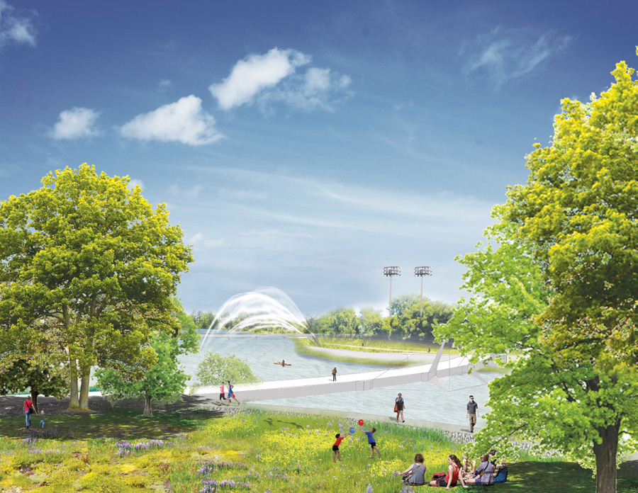 Thames river park rendering