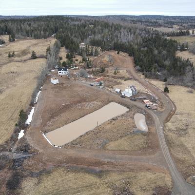Aerial image of Outflow Farm in New Brunswick