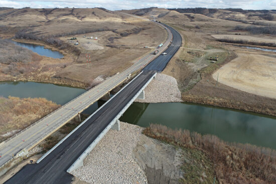 new PTH 16 Bridge over the Assiniboine River an east road alignment